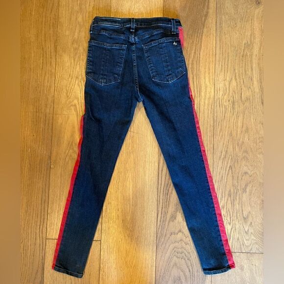 Rag & Bone Igloo Red & Indigo High Rise ‘Maize’ Classic Skinny Fit Jean.Size 28 - Picture 5 of 11